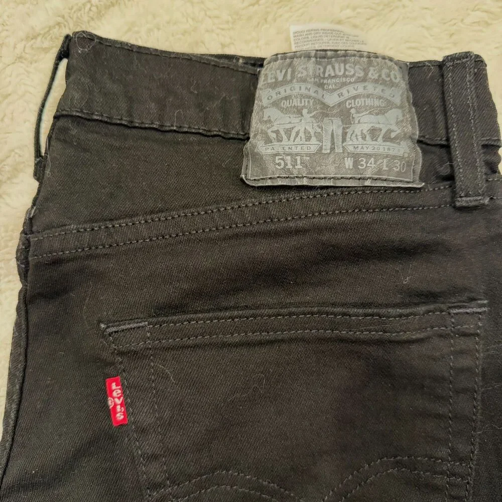 Levi’s 511 Men’s Jeans 34x30 Black Slim Fit Denim Pants